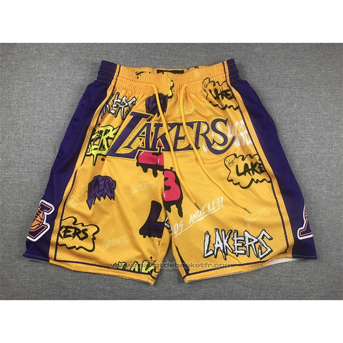 Short Los Angeles Lakers Slap Sticker Just Don Jaune